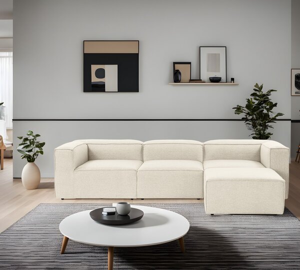 Hanah Home Rohová sedací souprava Fora 296 cm ecru pravá