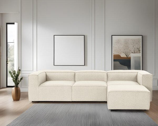 Hanah Home Rohová sedací souprava Fora 296 cm ecru pravá