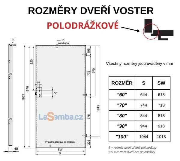 Interiérové dveře VOSTER MILANO 4/4