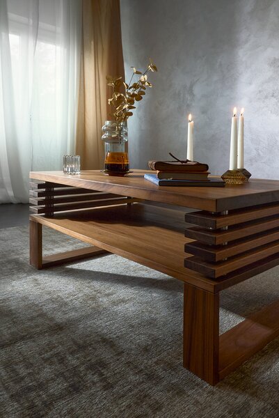 Kamohome Moderní konferenční stolek ELEGANCE z masivu Materiál: Ořech americký