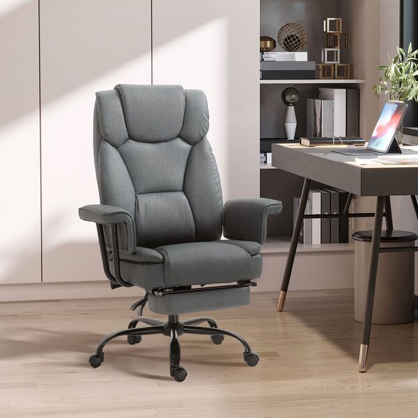 Vinsetto Kancelářská Židle Ergonomická Výkonná Židle 360° Otočná Počítačová Židle Výškově Nastavitelná S Opěrkou Hlava a Polstrovanými Opěrkami Rukou