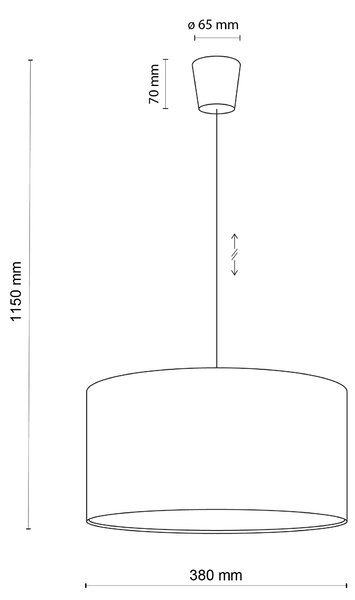 TK Lighting 3232 - Dětský lustr Rondo kids 1xE27, Ø380mm, modrá