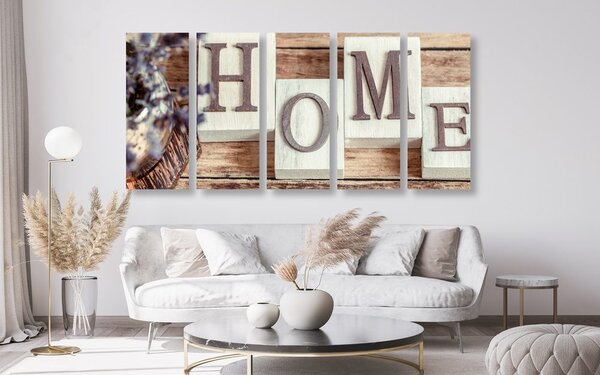 5-dílný obraz písmenka Home