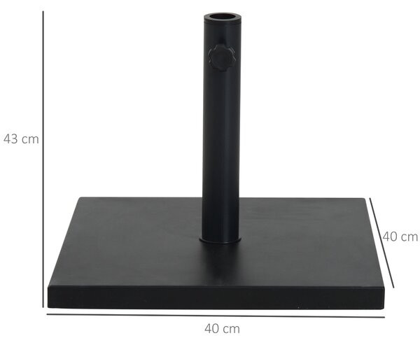 Podstavec na slunečník Outsunny 13 kg, čtvercový držák na slunečníky, hmotnost podstavce, stojan pro slunečníky s průměrem 35/38/48 mm, pro balkon, te