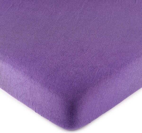 Jersey prostěradlo fialová, 180 x 200 cm