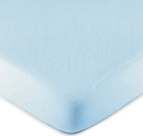 Jersey prostěradlo světle modrá, 160 x 200 cm