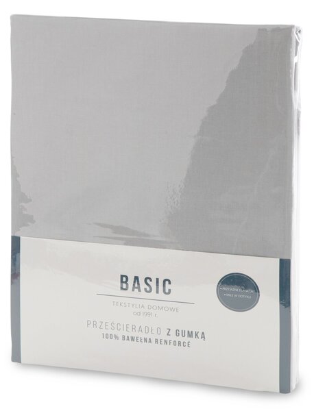 RENFORCÉ PROSTĚRADLO BASIC 100X200 CM STŘÍBRNÉ
