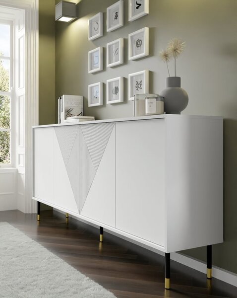 BIM Komoda Woody 4D, 180 cm, bílý mat