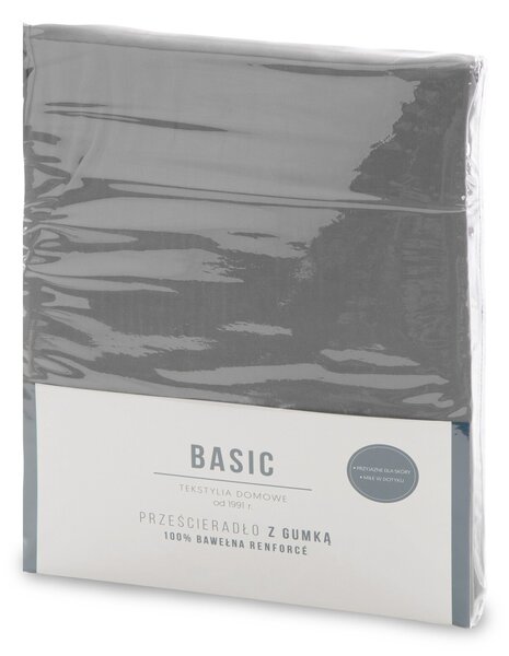 RENFORCÉ PROSTĚRADLO BASIC 100X200 CM ŠEDÉ