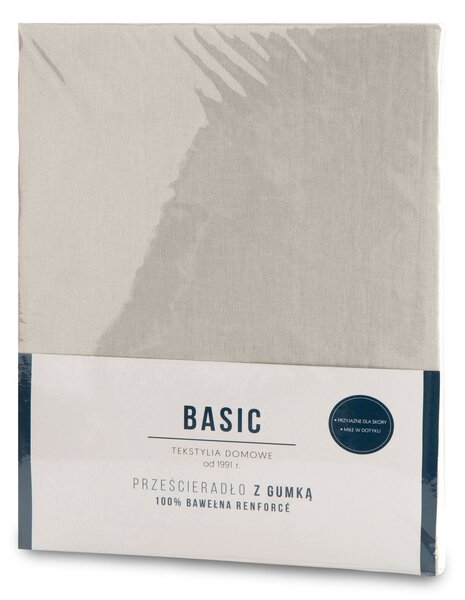 RENFORCÉ PROSTĚRADLO BASIC 100X200 CM BÉŽOVÉ