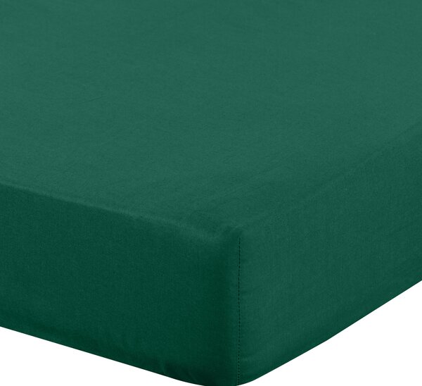 RENFORCÉ PROSTĚRADLO BASIC 100X200 CM TMAVĚZELENÉ