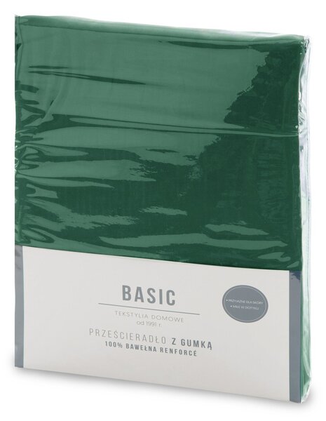 RENFORCÉ PROSTĚRADLO BASIC 100X200 CM TMAVĚZELENÉ