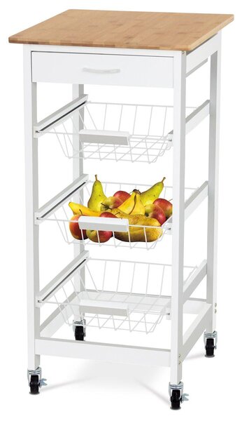 Servírovací stolek Dulcemente 1 (bambus + bílá matná)