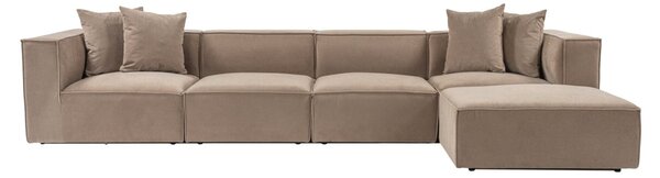 Hanah Home Rohová sedací souprava Sora 430 cm cappucino pravá
