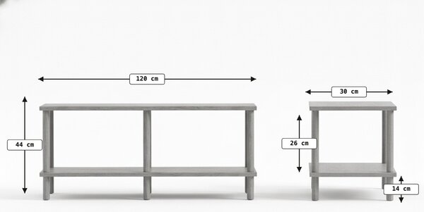 TV stolek SOLE 120 cm, antracit