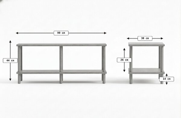 TV stolek SOLE 90 cm, bílá