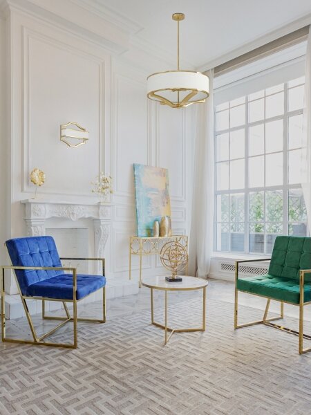 Open Design OR84825 - Lustr na tyči GERDO 4xE27/12W/230V zlatá/bílá
