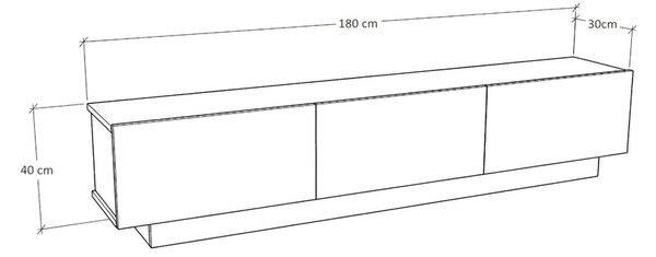 TV stolek DOLCE 180 cm, bílá