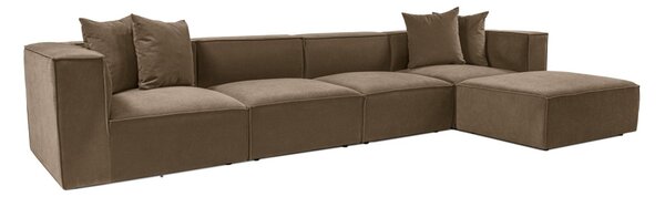 Hanah Home Rohová sedací souprava Sora 430 cm hnědá pravá