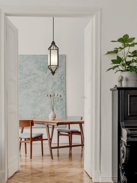 Open Design OR85877 - Lustr na tyči ZUNDO 1xE27/15W/230V hnědá/béžová