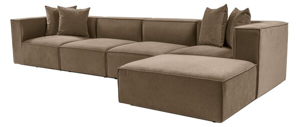 Hanah Home Rohová sedací souprava Sora 430 cm hnědá pravá