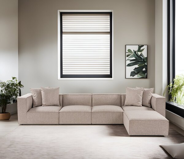 Hanah Home Rohová sedací souprava Sora 430 cm pískově béžová pravá