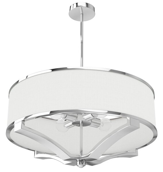Open Design OR84801 - Lustr na tyči GERDO 4xE27/12W/230V lesklý chrom/bílá