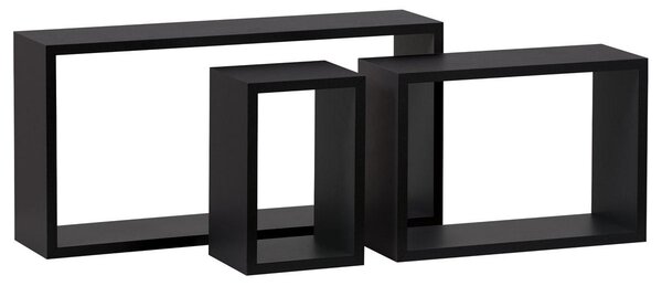 Set 3 nástěnných polic Pentiassa (černá matná)