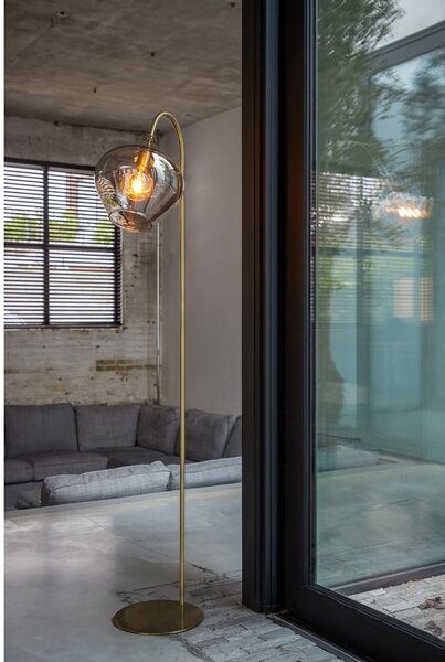 Stojací lampa ve zlaté barvě (výška 160 cm) Rakel – Light & Living