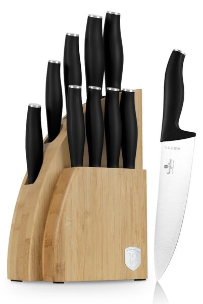 Sada nožů se stojanem BAMBOO 10 ks Matte Black Collection