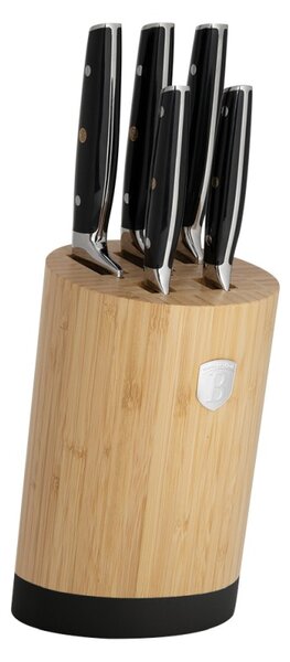 Sada nožů se stojanem BAMBOO 6 ks Matte Black Collection