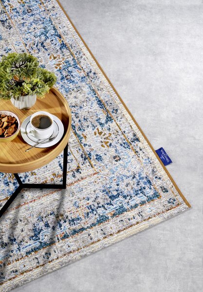 Villeroy & Boch, Kusový koberec Villeroy & Boch 106064 Cream, Blue – na ven i na doma, 120x180, modrá, chodba / předsíň