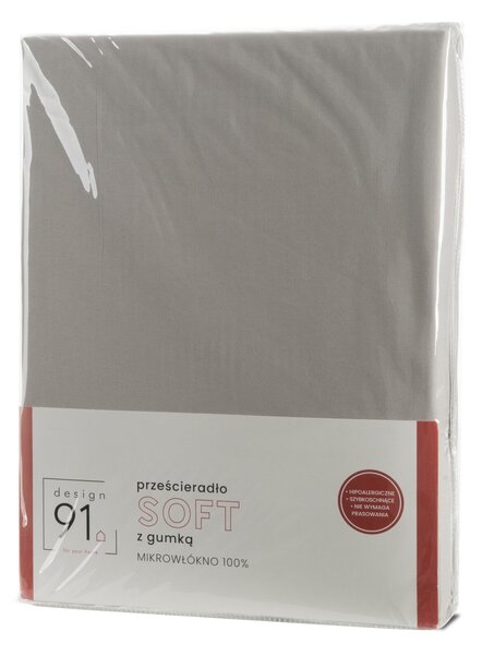 PROSTĚRADLO Z MIKROVLÁKNA SOFT 100X200 CM STŘÍBRNÉ