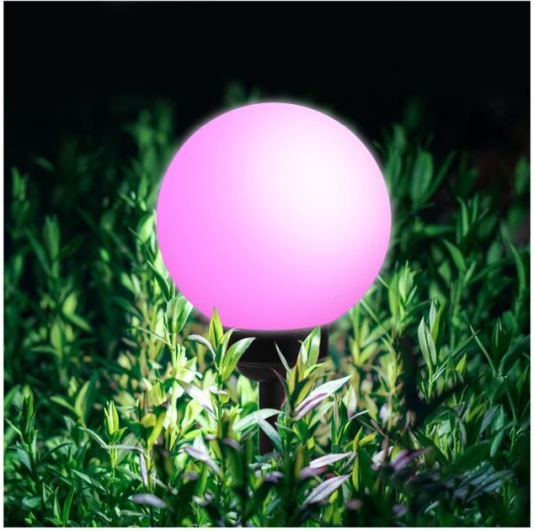 LED RGB Solární lampa SPHERE LED/1,2V IP44 200 mAh pr. 20 cm