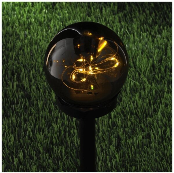 LED Solární lampa GLEAM LED/1,2V 3000K IP44 40 mAh kouřová/černá