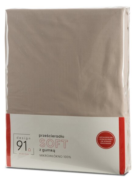 PROSTĚRADLO Z MIKROVLÁKNA SOFT 100X200 CM BÉŽOVÉ