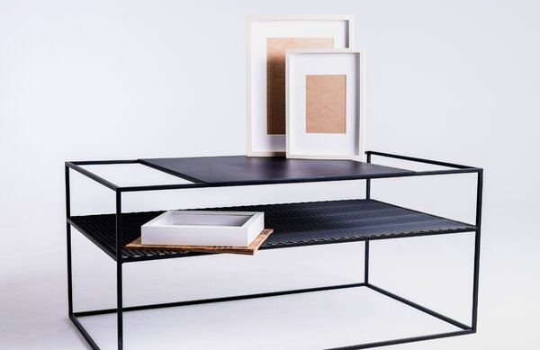 Nordic Design Černý kovový konferenční stolek Trixom 100 x 60 cm