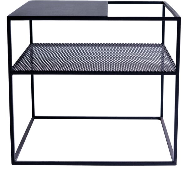 Nordic Design Černý kovový konferenční stolek Trixom 50 x 50 cm