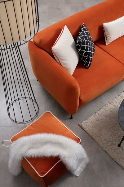 Hanah Home Rohová sedací souprava Sevilla 270 cm oranžová pravá