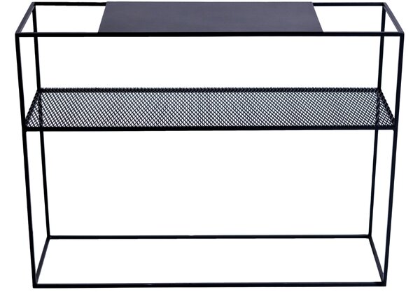 Nordic Design Černý kovový toaletní stolek Trixom 100 x 30 cm
