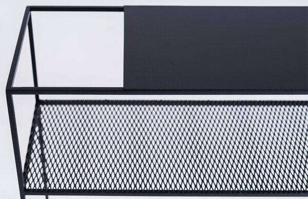 Nordic Design Černý kovový toaletní stolek Trixom 100 x 30 cm