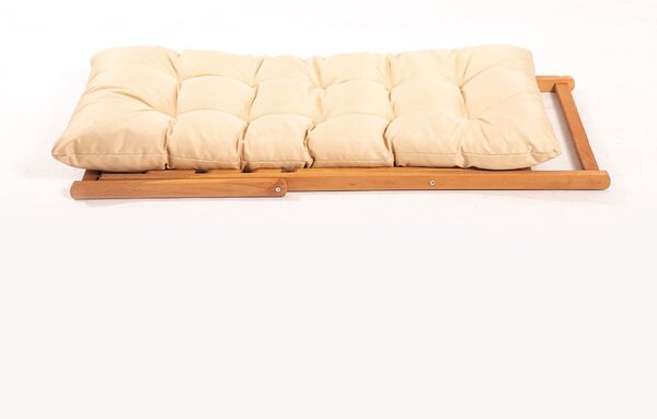 Kalune Design Skládací zahradní lehátko Myne z masivu hnědé/krémové