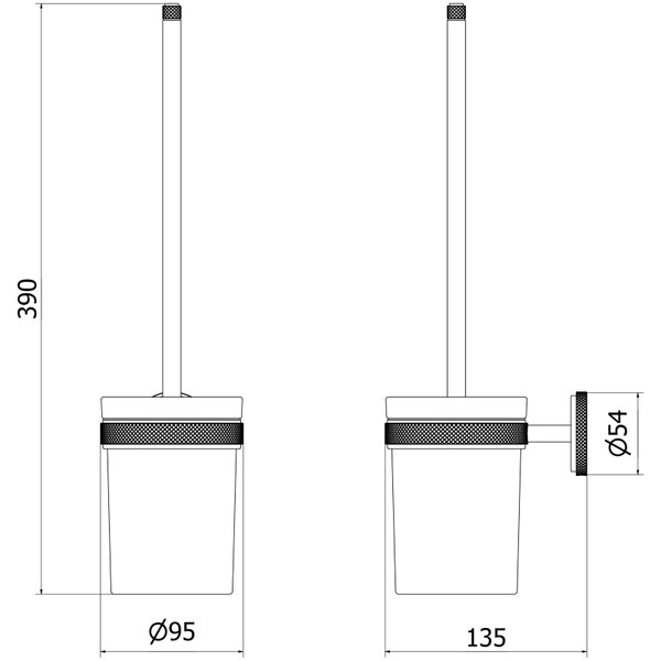 Mexen Gravo, nástěnný WC kartáč, broušená ocel, 70A93071-97