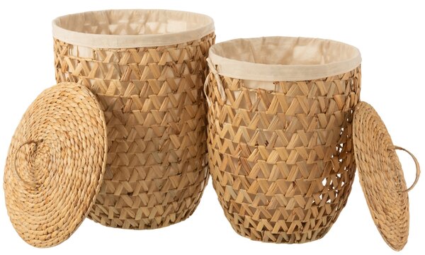 Set dvou košů na prádlo z přírodních vláken J-line Lando 54/60 cm