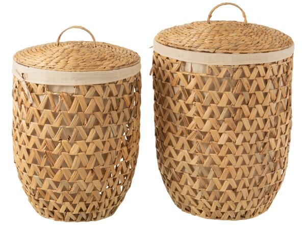 Set dvou košů na prádlo z přírodních vláken J-line Lando 54/60 cm