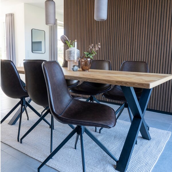 -25 % Dny MOMENTI– Nordic Living Tmavě hnědá koženková otočná jídelní židle Mono