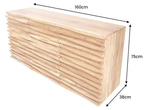 Komoda RELIEF 160 CM masiv akácie Nábytek | Úložné prostory | Komody | Nízké