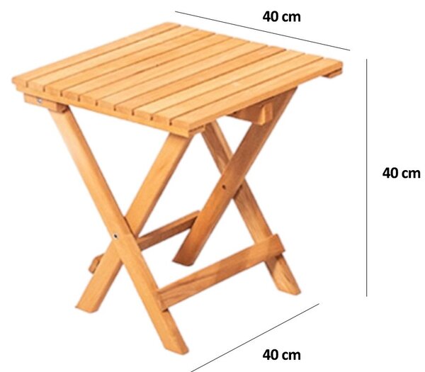 Kalune Design Sada zahradního nábytku Myne se stolem a dvěma lehátky z masivu hnědá