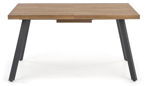 Rozkládací jídelní stůl 140-180 cm Berig (tmavé dřevo + černá) (pro 6 8 osob)