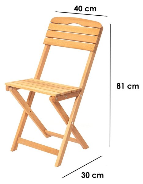 Kalune Design Skládací zahradní židle Leslie z masivu hnědá